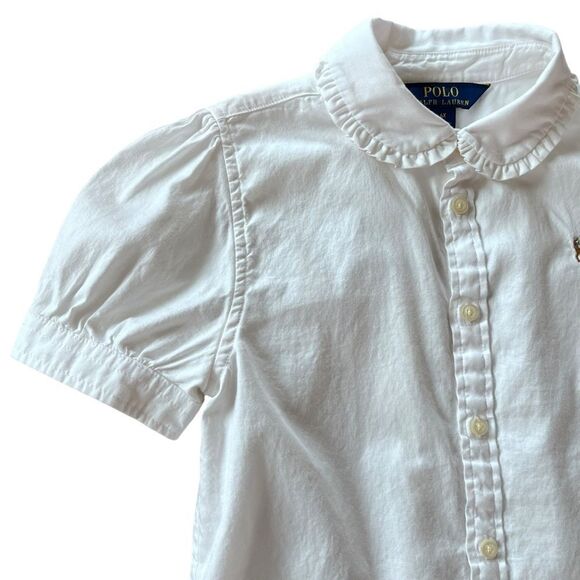 Polo Ralph Lauren White Short Sleeve Blouse - Picture 4 of 6